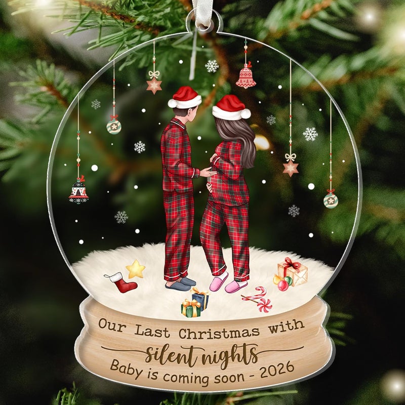 SUCHAGIFT Gifts for Expecting Parents - Expecting Parents to Be Unique Gifts - Baby Pregnancy Announcement Gift Ideas for Husband, Family - Acrylic Christmas Baby Pregnancy Announcement Ornament 2026 - Image 1